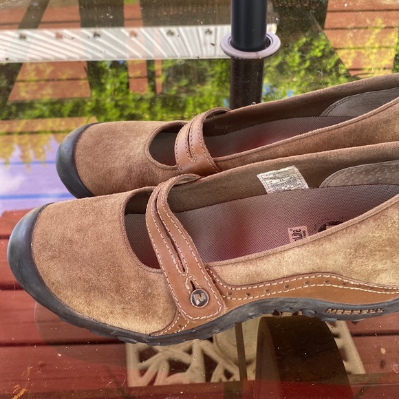 Merrell Plaza Bandeau Tan Leather Mary Jane shoes Size 10 - Picture 6 of 6
